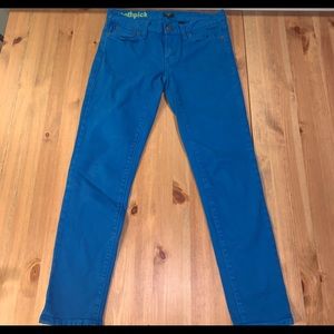 J.crew bright blue toothpick skinny jeans